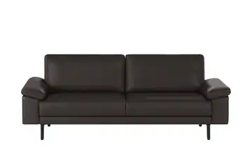 hülsta Sofa Sofabank aus Leder HS 450 218 cm Schwarzbraun