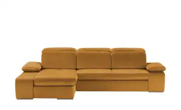 switch Ecksofa aus Mikrofaser Avilla Grundfunktion Senfgelb Mikrofaser in Velours-Optik links