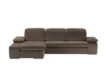 switch Ecksofa aus Mikrofaser Avilla Erweiterte Funktion Braun Mikrofaser in Velours-Optik links