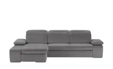 switch Ecksofa aus Mikrofaser Avilla Grundfunktion Schwarz Mikrofaser in Velours-Optik links