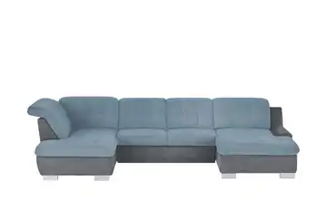 Lounge Collection Wohnlandschaft mit Kopfteilverstellung Davinci Ice (Blau) / Grau links Grundfunktion