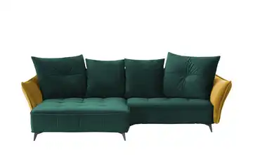 Ecksofa Crease Dunkelgrün, Curry links