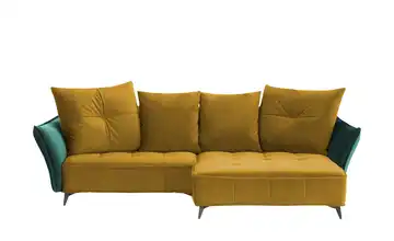 Ecksofa Crease Curry, Dunkelgrün rechts