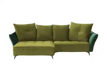 Ecksofa Crease Grün, Moosgrün links