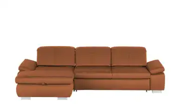 Lounge Collection Ecksofa aus Mikrofaser Kathrin links Terracotta (Orange) Erweiterte Funktion