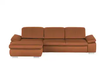 Lounge Collection Ecksofa aus Mikrofaser Kathrin links Terracotta (Orange) Grundfunktion