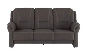Sofa 3-sitzig aus Mikrofaser Wilma Schokoladenbraun Sitztiefenverstellung elektrisch