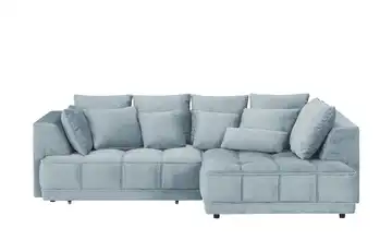 switch Ecksofa aus Samt Tiga Delphin Blau (Hellblau) rechts Erweiterte Funktion