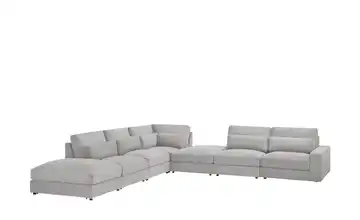 Ecksofa Branna Hellgrau Cordstoff rechts