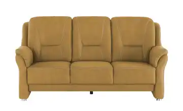 Sofa 3-sitzig aus Mikrofaser Wilma Curry Sitztiefenverstellung elektrisch
