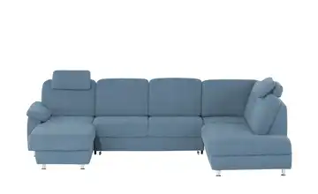 meinSofa Wohnlandschaft Oliver rechts Denimblau Erweiterte Funktion