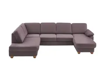 meinSofa Wohnlandschaft  aus Kunstleder Oliver Aubergine links Erweiterte Funktion