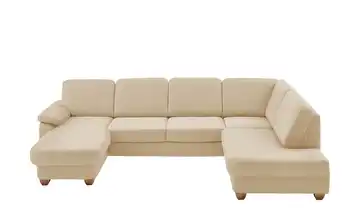 meinSofa Wohnlandschaft  aus Kunstleder Oliver Beige rechts Erweiterte Funktion