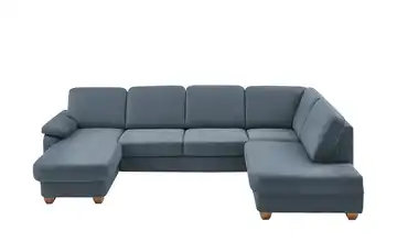 meinSofa Wohnlandschaft  aus Kunstleder Oliver Denimblau rechts Erweiterte Funktion