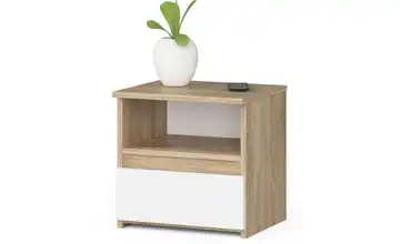 Nachttisch Carla Eiche Sonoma (Nachbildung), Weiß