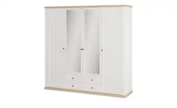 Drehtürenschrank mit Spiegel Countryside 218,9 cm Weiß, Eiche (Nachbildung)