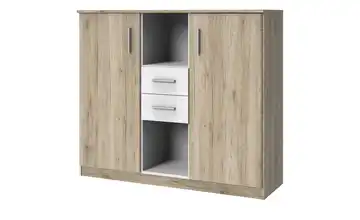 Highboard Joker Eiche San Remo (Nachbildung), Weiß