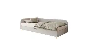 Polsterbett mit Stauraum Ilford links 90x200 cm Beige
