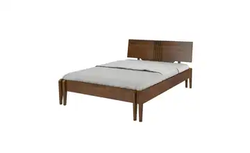 Massivholzbett nussbaumfarben Poznan