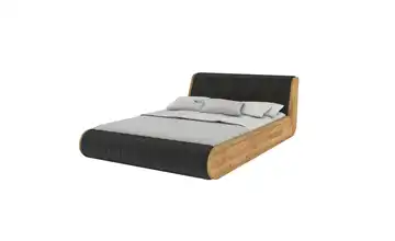Massivholzbett Eiche Harald 140x200 cm Eiche, Schwarz