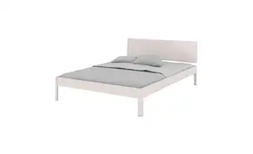 Massivholzbett in weiß Ammer