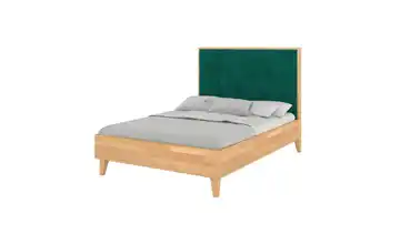 Massivholzbett Buche Frida Buche, Flaschengrün 140x200 cm