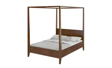 Himmelbett aus Massivholz Canopy 160x200 cm Nussbaum (Nachbildung)