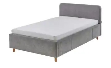 Polsterbett Cosy Eiche Grau 120 cm Ohne Lattenrahmen & Bettkasten