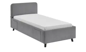 Polsterbett Cosy Schwarz Grau 90 cm Ohne Lattenrahmen & Bettkasten