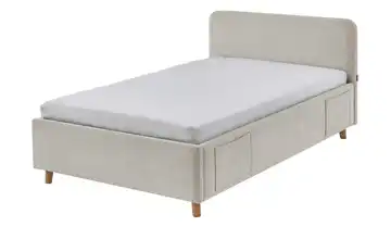 Polsterbett Cosy Eiche Beige 140 cm Mit Lattenrahmen & Bettkasten