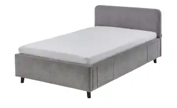 Polsterbett Cosy Schwarz Grau 120 cm Mit Lattenrahmen & Bettkasten
