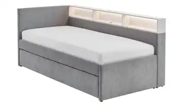 Polsterbett Uno Regal weiß 90 cm Tandemliege Grau