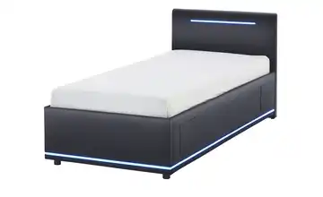 Polsterbett Circle Ohne Lattenrahmen & Bettkasten 90 cm Schwarz