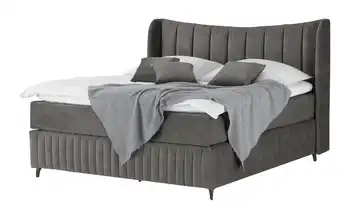 Kings and Queens Boxspringbett Uldur Dunkelgrau 160 cm H2 & H4