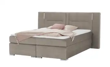 uno Boxspringbett Aston Taupe 140 cm H4 Mikrofaser in Samt-Optik