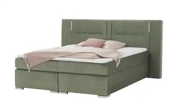 uno Boxspringbett Aston Grün 140 cm H4 Mikrofaser in Samt-Optik