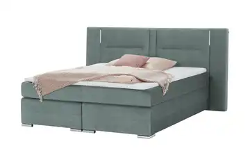 uno Boxspringbett Aston Petrol 140 cm H2 Mikrofaser in Samt-Optik