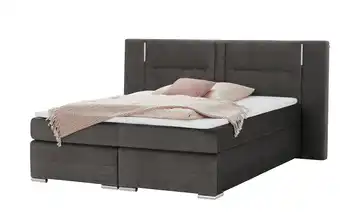 uno Boxspringbett Aston Schwarz 140 cm H2 Mikrofaser in Samt-Optik