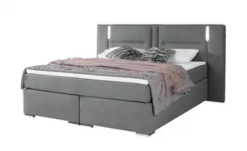 uno Boxspringbett Aston Anthrazit 160 cm H3 & H4 Webstoff fein