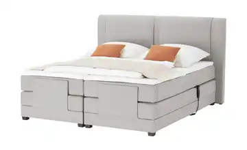 uno Motor-Boxspringbett Rimini Silbergrau Webstoff fein 140 cm H2