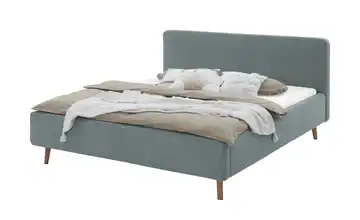 Polsterbett Mattis Türkis Webstoff grob 160 cm ohne Bettkasten