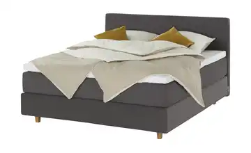 Jette Home Boxspringbett Jette Flex Anthrazit 180 cm H2 & H3 Kaltschaumkern 63,5 cm