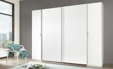 Dreh-/ Schwebetürenschrank Vito ohne Spiegel-Schwebetüren Drehtüren in Weiß Weiß 272 cm