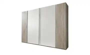 Dreh-/ Schwebetürenschrank Vito ohne Spiegel-Schwebetüren Drehtüren in Eiche-Sägerau-Nachbildung Weiß 272 cm