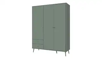 Kleiderschrank 3-türig, Salbeigrün, mit Einlegeböden Hemsby