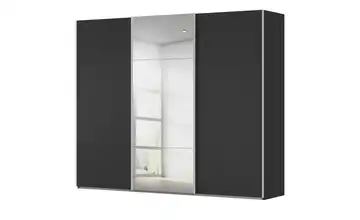 meinSchrank Schwebetürenschrank inklusive Zubehör Regina 271 cm mit Spiegel Schwarz
