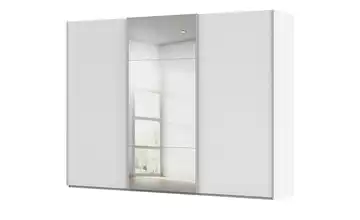 meinSchrank Schwebetürenschrank inklusive Zubehör Regina mit Spiegel 301 cm Weiß
