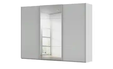 meinSchrank Schwebetürenschrank inklusive Zubehör Regina mit Spiegel 301 cm Seidengrau