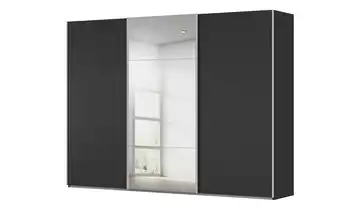 meinSchrank Schwebetürenschrank inklusive Zubehör Regina 301 cm mit Spiegel Schwarz