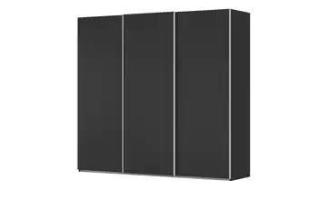 meinSchrank Schwebetürenschrank inklusive Zubehör Regina 242 cm ohne Spiegel Schwarz
